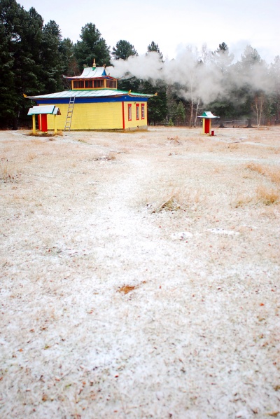 Territory of Buddhist temple in Arshan